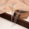 Arete de Clip para Oreja con Borla de Zirconia Microincrustada Estilo Francés, Sin Perforación, para Mujer, Nicho de Lujo Ligero, Temperamento, Moda, Pendientes Versátiles