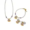 Colar Cavalo de Balanço Esmaltado Roxo Pérola Shijia da Moda para Mulheres, Pulseira de Moda de Nicho de Luxo Leve, Corrente de Clavícula