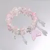Pulsera de Cola de Pez con Cuentas de Colores para Mujer, Dulce y Versátil, Pulsera de Cristal Súper Hada para Estudiantes y Mejores Amigas, Regalo para Novia
