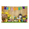 Novo Tecido de Fundo Decorativo de Páscoa Transfronteiriço Amazon Nova Bandeira de Festa e Feriado Banner de Decoração de Ovo de Páscoa Pano para Pendurar