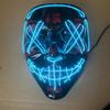 Máscara brillante de Halloween, máscara negra en V, LED, para vestido de fiesta, accesorios de bar, venta al por mayor