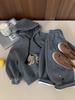 Traje de Terciopelo para Niños Invierno Nuevo Estilo con Capucha Estampado de Dibujos Animados para Niños Conjunto de Dos Piezas Casual y Moderno para Otoño e Invierno