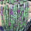 Accesorios para Joyería DIY Cuentas Espaciadoras Venta al por Mayor Trabajos con Cuentas Rectangular Piedra Imperial Ágata Roja Aventurina Tubo Redondo Cuentas Pulsera