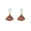 Aretes de Piedra Ojo de Gato en Forma de Abanico Estilo Coreano Diseño Personalizado Aretes Modernos y Elegantes Nicho Lujo Ligero Alta Gama Aretes Combinables