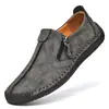 Em Estoque Novos Sapatos Casuais Slip-On Transfronteiriços para Homens, Sapatos de Couro com Zíper de Tamanho Grande, Mocassins Preguiçosos Feitos à Mão de Tamanho Grande para Comércio Exterior