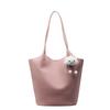 Venta al por mayor transfronteriza Bolso de cubo simple de alta gama con patrón de lichi Moda femenina Combinación versátil Gran capacidad Bolso de hombro para ir al trabajo