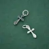 Acessórios Pingente Cruz Prata de Lei S925 Corda de Miçangas Artesanal DIY Pingente de Pulseira Pérola de Cristal Acessórios de Prata