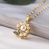 Aogu Nicho Lujo Accesible Alta Gama Zircón Perla Geométrico Colgante Collar Femenino Ins Popular Elegante Versátil Cadena Clavícula