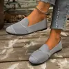 Sapatos casuais femininos respiráveis da moda de retalhos de verão, estilo coreano de tamanho grande, novos mocassins slip-on em flyknit