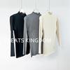 Otoño e Invierno Corea del Sur nueva camisa plisada de alta gama con escamas de dragón corte slim adelgazante urbana calidad de exportación top de manga larga de cuello medio
