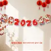 2026 Año del Caballo Decoración de Año Nuevo Festival de Primavera Día de Año Nuevo Suministros Banderas de Papel, Guirnaldas, Pancartas para Centros Comerciales, Tiendas, Salones de Clase, Banderines de Cadena