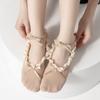 Calcetines de Barco para Mujer Estilo Ballet con Lazo Encaje Estilo Japonés Calcetines Cortos Mary Jane Combinan con Todo Calcetines Bajos de Ballet