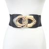 Cinto Feminino Transfronteiriço Slim Metal Fivela Dupla Cintura Elástico Elástico Pequeno Cinto com Casaco Pronto para Venda