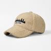 [en stock] gorra de béisbol cálida de alta calidad para exteriores de lana de cordero, artículo popular transfronterizo, gorra de moda bordada con logotipo