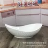 Tazón de cerámica artesanal creativo de relieve de forma irregular para venta al por mayor, tazón para ensalada de frutas y verduras, tazón para snacks de comida occidental, tazón para postres