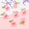 Cuentas de Flor de Lirio del Valle Chapadas en Acrílico para Collar Pulsera DIY Cuentas Sueltas Accesorios Colgantes para Mejores Amigas Graduación