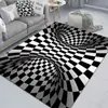 Felpudo de Cristal Terciopelo Visual Espiral 3D Transfronterizo Fácil de Cuidar para Entrada del Hogar, Alfombra Decorativa de Payaso