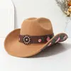 Sombrero de Invierno para Mujer Más Vendido Transfronterizo con Bordado de Alta Gama, Sombrero de Sol de Ala Ancha Estilo Europeo y Americano, Sombrero de Vaquero Occidental Vintage