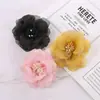 Estilo Coreano Tela Estilo Chanel Broche Corsage Moda Tocado Flor Pinza de Pelo Doble Flor de Peonía Accesorios para Sombrero de Paja