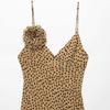 Venta al por mayor de vestido de tirantes de lunares, ropa nueva para mujer, decoración de flores de verano, imagen de color europeo y americano
