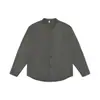 Camisa de Cuadros con Cuello Alto para Hombre 2026 Otoño Nueva Camisa Chaqueta de Manga Larga con Retazos Tendencia Retro Americano Algodón