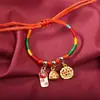 Pulsera de Cuerda Colorida del Festival del Bote del Dragón Pulsera Pequeña de Zongzi Cuerda para la Muñeca Joyería para el Primer Duanyang de los Niños Cuerda de Hilo Colorido Tejida a Mano Tendencia Nacional