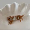 Grampo de Gato Fofo com Pernas Curtas Textura de Acetato Franja Presilha Lateral Elegante Presilha de Bico de Pato Presilha para Franja Acessórios de Cabelo Novo Estilo
