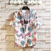 Camisa de verão 2024 masculina nova camisa solta casual juventude cor multicolorida camisa cross-border roupas masculinas