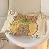 Funda de almohada cepillada de dibujos animados de capibara, individual, para estudiantes, neutral, de dormitorio, 48x74 cm, estampado infantil