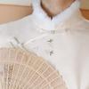 Hengmeihe Cheongsam Hebilla de Plato Perla Botón de una Palabra Accesorios Chinos Hechos a Mano Traje Tang Botón de Cuentas Accesorios de Ropa Botón Decorativo