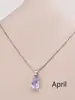 Conjunto de collar y aretes transfronterizos europeo y americano piedra de nacimiento de diciembre circonita acero inoxidable colgante de gota