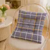 Cojín cuadrado de poliéster-algodón para todas las estaciones, almohadilla gruesa para silla de oficina, almohadilla para silla de dormitorio, resistente al desgaste, cálido, con correas, almohadilla para silla de comedor