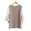 Comercio Exterior Comercio Electrónico Transfronterizo Nuevo Casual Cuello Redondo Simple Manga de Murciélago Camiseta Amazon Explosiones Manga de Siete Puntos Camisa de Punto
