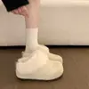 Tendência de Temperamento Estilo Estrangeiro Solado Grosso Aumento de Altura Sapatos de Pelo Plush Feminino Inverno 2026 Novo de Inverno Birkenstock Chinelos de Algodão Quentes