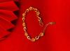 Pulseira de Grama da Sorte Banhada a Ouro Cor Areia Moda Simples Entrada Luxo Vintage Grama da Sorte de Quatro Folhas Pulseira de Latão Banhada a Ouro