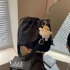 Nova Bolsa Feminina Alta Aparência Fashionable Estilo Mori Casual Versátil Bolsa de Ombro Único Bolsa Transversal Feminina Bolsa Saco Plissada