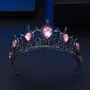 Decorada con Pedrería Colorida para la Novia, Barroca Europea y Americana Diamante Princesa Corona Redonda para Mujer Accesorios para el Cabello, Accesorios de Corona para Vestido de Boda para Mujer