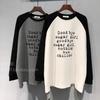 B723#(Cifra oficial precio real) talla extragrande 300 kg letras nuevas estampadas manga suelta combinación de colores camiseta mujer