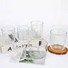Taza de vela de vidrio en forma de U personalizada, taza de aromaterapia, adorno portavelas, taza vacía portavelas esmerilada de colores transfronteriza
