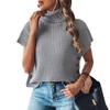 Suéter Pulôver Feminino Primavera e Outono Novo Estilo Colete com Decoração de Botão Transfronteiriço Europeu e Americano Gola Alta Casual Colete Pulôver Top