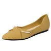 Zapatos Planos de Nuevo Estilo Francés con Puntera Puntiaguda y Perlas para Mujer, Zapatos Slip-On de Cuero Suave, Zapatos Cómodos para el Trabajo