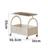 Mesa Auxiliar Movible Vidrio Templado Gabinete Lateral para Sofá Mesa de Centro Almacenamiento para Dormitorio Mesa de Noche Carrito Multifuncional Estante de Almacenamiento