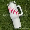 Taza Térmica Serie Béisbol 40 oz Acero Inoxidable 304 Asa con Popote para Coche Protección Frío Taza de Hielo