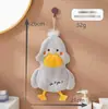 Linda Toalla de Mano Colgante Dibujo de Patito Amarillo Infantil Doble Capa Absorbente Secado Rápido Cocina Baño Toalla de Mano
