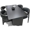 Mesa de Comedor Moderna Simple de Pizarra Negra Combinación de Mesa de Comedor y Sillas Hogar Apartamento Pequeño Rectangular Combinación Italiana Mesa y Sillas de Comedor