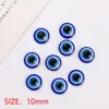 Venta al por mayor de fábrica resina ojo azul oblea Ojo Turco del Diablo ojo azul cuenta plana azul accesorios para ropa
