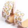 Fita de tecido de sarja com estampa de flor de um lado, onda inglesa e bolinhas para laço DIY, acessórios de cabelo, ponteira de cadarço, decoração de chapéu