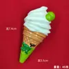 Agite o som de brincadeira de comida quente simulação 3D sorvete resina receita geladeira adesivos magnéticos