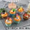 Modelo de Bolo Fruta Falsa Rolinho de Ovo Pão Mesa de Sobremesas Decoração de Vitrine Arranjo de Cena Adereços de Foto Brinquedos