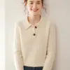 Suéter de Cashmere Feminino Novo Grosso Emagrecedor Suéter Base Gola Torcida Outono e Inverno Suéter Curto Estilo Elegante para Mulheres